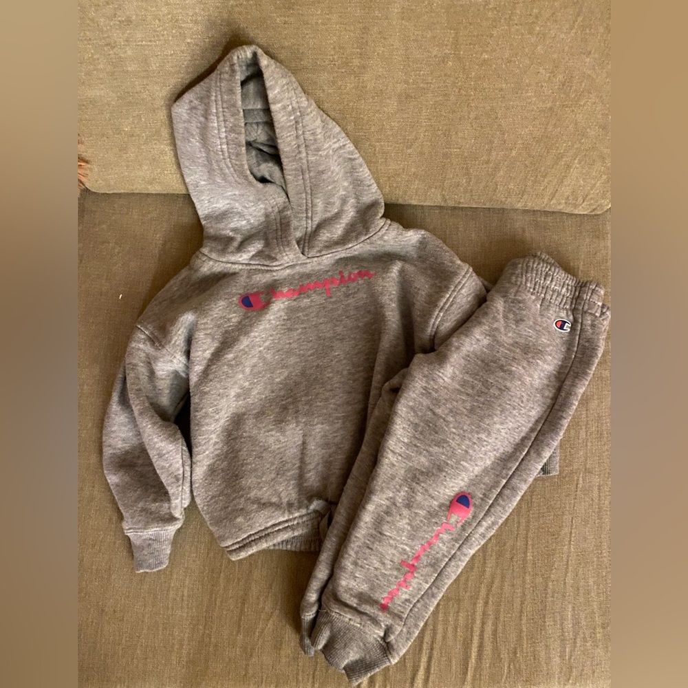 Champion Kids Gray Sweatpants & Hoodie Set